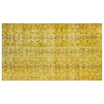 

Handmade Yellow Vintage Overdyed Turkish Area Rug 150x256 Cm-4'11''X8'5''