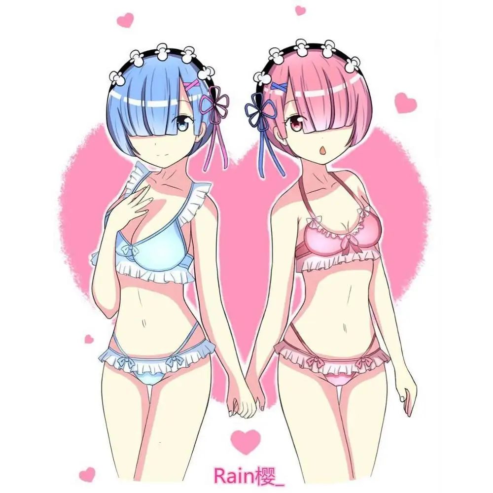 Купальник аниме Re: Zero Ram Rem соблазнительный японский костюм для косплея с открытой