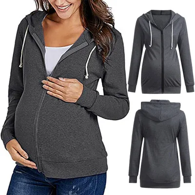Sudadera con capucha para mujer embarazada, de maternidad, chaquetas informales de tela para embarazadas, de ocio, ropa de maternidad| Sudaderas con capucha| - AliExpress