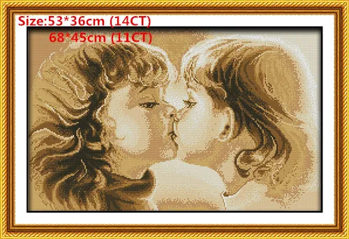 Love kiss Joy Sunday водорастворимый холст для вышивки крестиком Tela Aida Punto De Cruz Kit Damas Набор для вышивки крестом 11Ct набор - Цвет: Love kiss