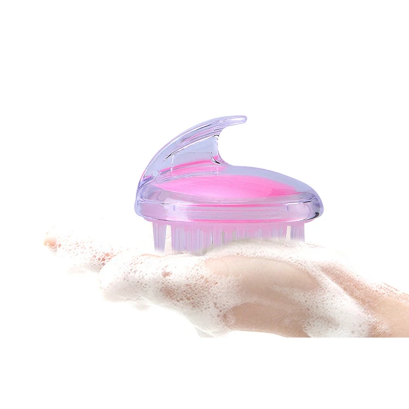 Transparent Silicone Shampoo Brush Home Health Massage Shampoo Brush Hair Washing Massager Comb Pet Bath Spa Brush Z