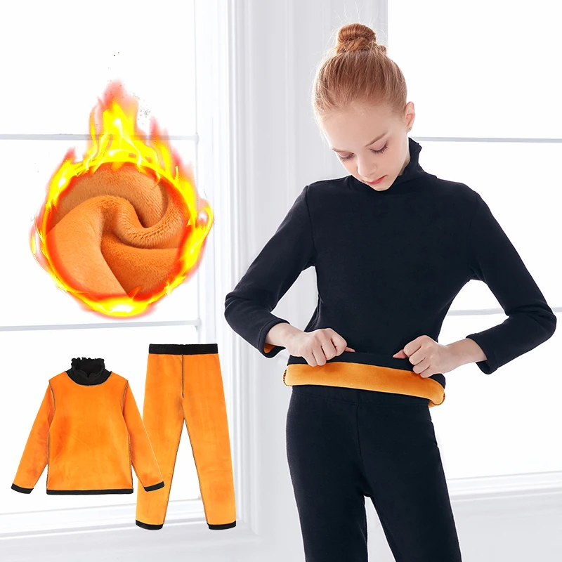 

Girls Thermal Sports Suits Women High Neck Dance Costume Black Thick Warm Up Stretch Tracksuit Tops Pants Gym Outfit Winter