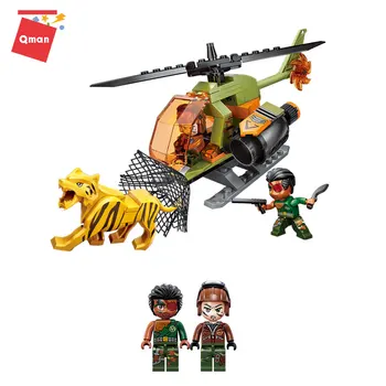 

Qman 1919 Enlightenment Assembled Blocks The Police Series Jungle Tracking Can Dazzle Clan Snow Carnival War Military Suit