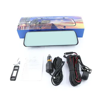 

10 Inch Touch Screen 1080P Car DVR Stream Media Dash Camera Video Recorder Dual Lens Rearview Mirror Backup Camera