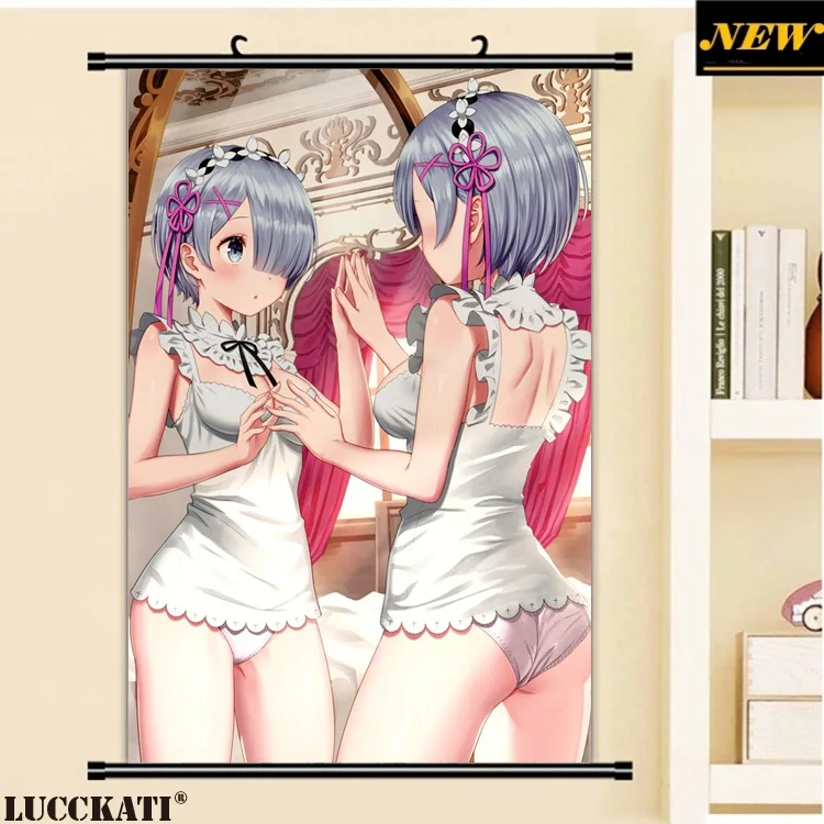 40X60 см Re Zero Re: Zero Hajimeru Isekai Seikatsu Rezero Rem Сексуальная лоли камушки Мультфильм Аниме прокрутки холст живопись плакат - Цвет: T
