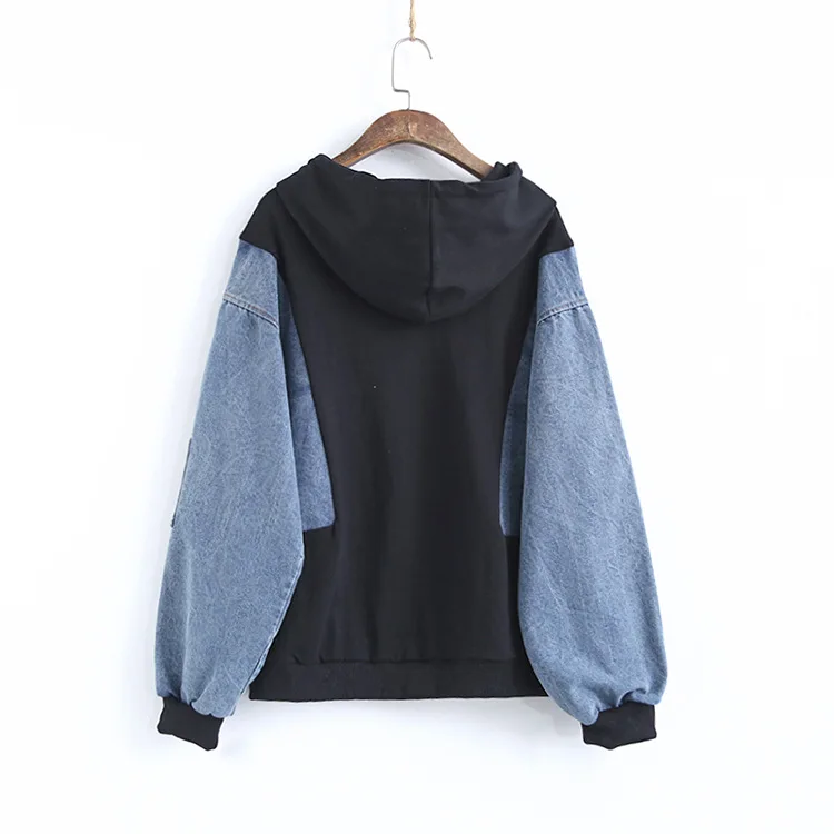 Johnature,, осенние толстовки для отдыха, Женский пуловер с капюшоном, повседневные с длинным рукавом, новые Свободные Лоскутные толстовки для девочек