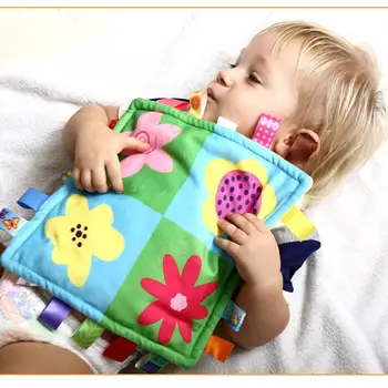 

Kuulee Soothing Towel Baby Comforting Soft Square Plush Baby Appease Towel Baby Toy multicolor patterns flowers dots
