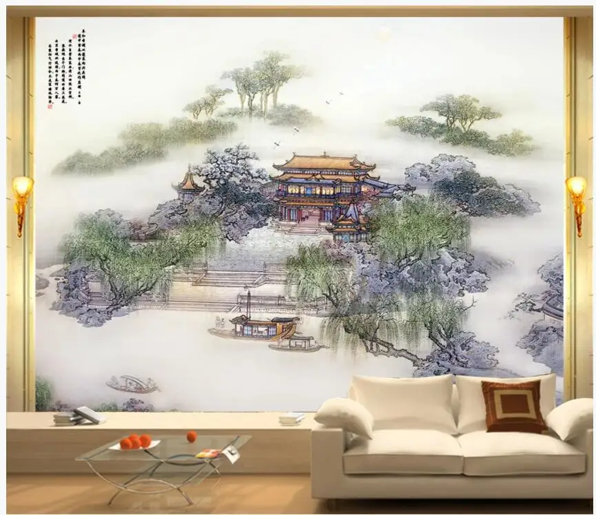 

3d wall paper custom photo Chinese Palace Landscape House living room home decor 3d wall murals wallpaper for walls 3 d