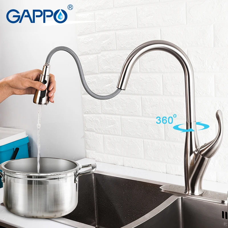 

GAPPO kitchen faucet mixer Kitchen Sink Faucet stainless steel taps pull out Single Handle Swivel Spout Vessel Sink Mixer Tap