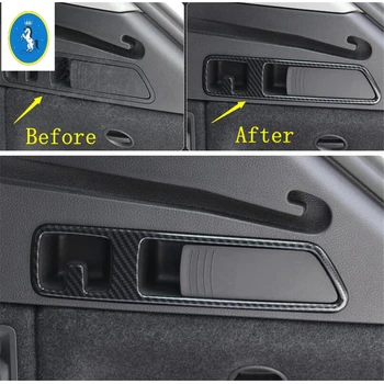 

Yimaautotrims Auto Accessory Rear Trunk Door Cargo Hook Frame Cover Trim Fit For Audi Q5 2018 2019 2020 ABS Carbon Fiber Look