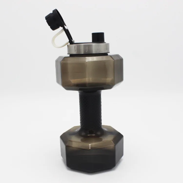 

2000ml Ultra Large Capacity Fitness Sports Bottle Plastic Water Bottle Outdoor Portable Glass Dumbbell Shape Water Bottle