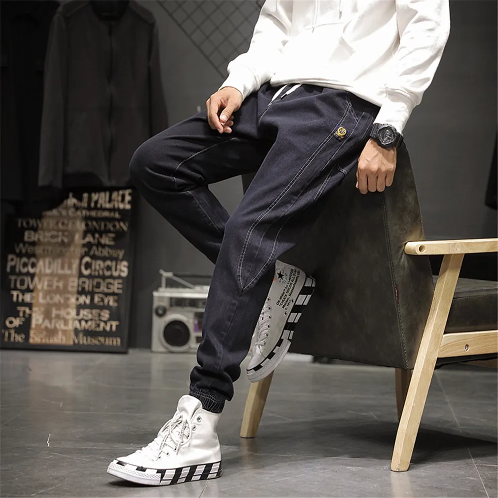 Black Мужские большие повседневные свободные прямые эластичные штаны мужская мода быстросохнущие дышащие однотонные высококачественные удобные брюки - Цвет: Black