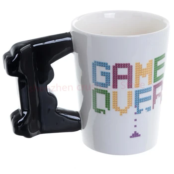

24Piece Game Over Coffee Mug 3D Game Controller Handle Office Coffee Ceramic Cup Mug Nerd Mug Gameboy Gamer Gift