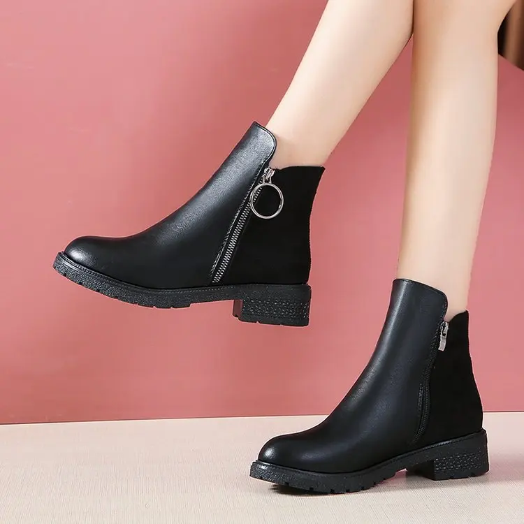 

2019 New Autumn Winter Women Boots Suede Female Side Zipper Martin Boots Vintage Fashion Ankle Boots Shoes Woman 111