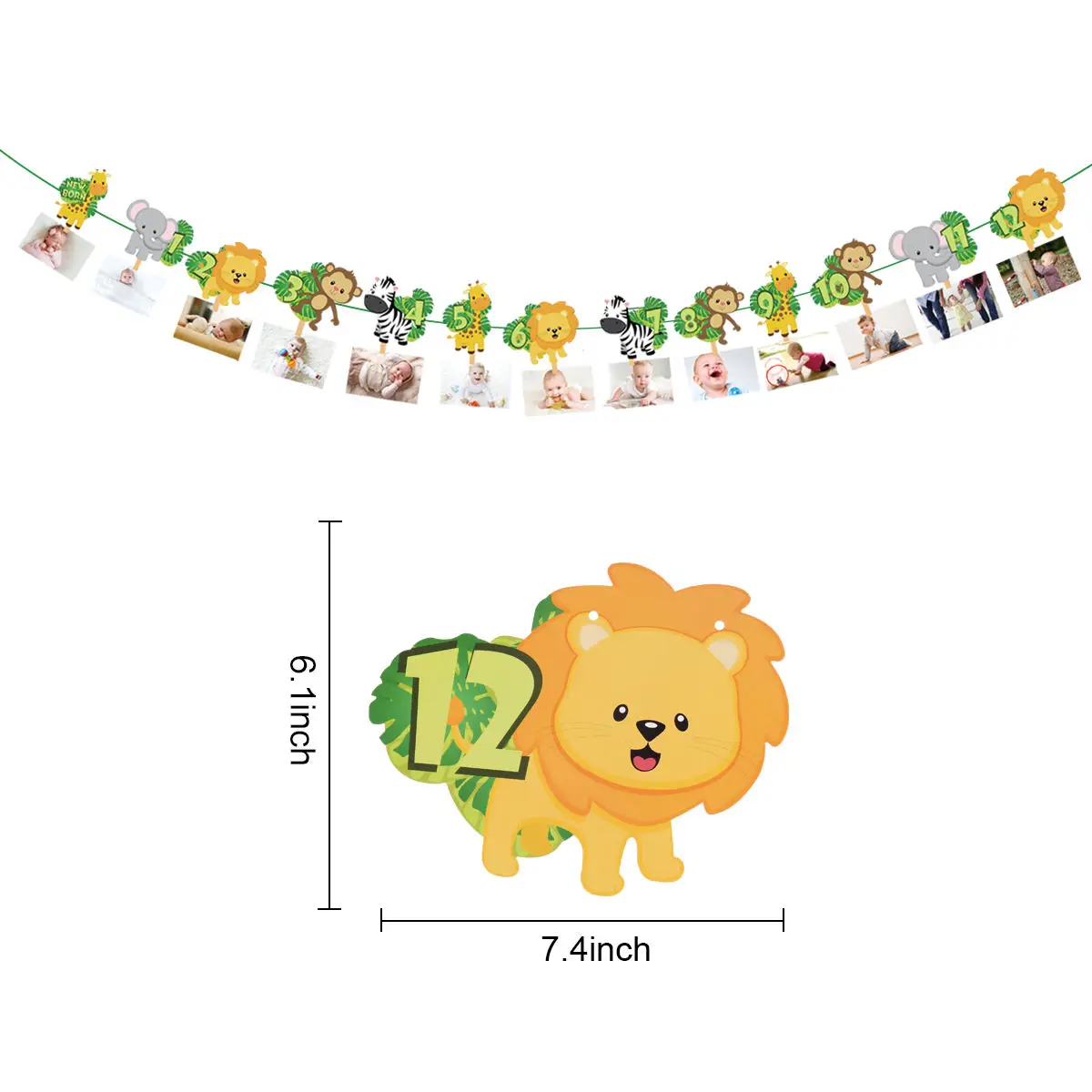 PATIMATE Safari Animals Banner Jungle Party Decoration Baby Shower Safari Party Decor Kids Jungle Animals Birthday Party favors