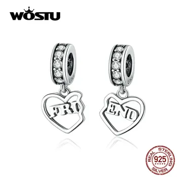 

WOSTU 2019 New Design Concentric Pendants 100% Real 925 Sterling Silver Friend Charms Mean Friendship Forever Jewelry CQC1230