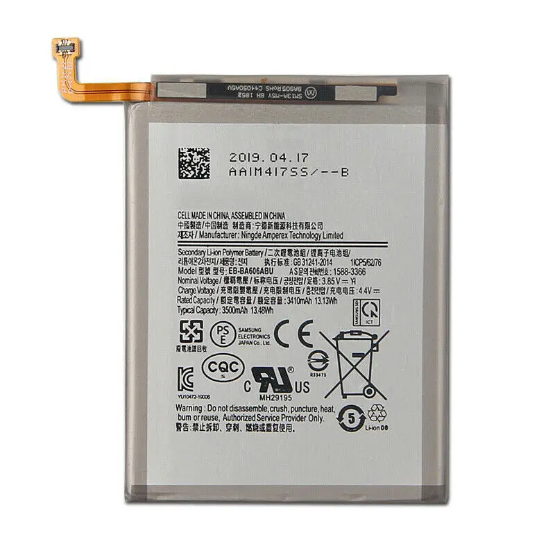 Сменный аккумулятор для телефона EB-BA606ABU для samsung Galaxy A60 3500mAh