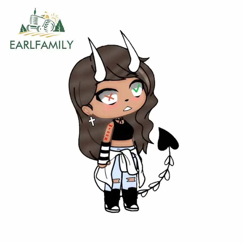 

EARLFAMILY 13cm x 7.9cm for Devil Girl Gacha Life Auto Decal DIY Waterproof Hip Hop 3D Windshield Scratch-proof VAN Car Stickers
