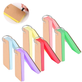 

6 PCS Cute Kawaii Candy Color Empty Blank Kraft Paper Memo Pads Notepad Word Study Card Portable Memo Pad Loose Leaf Notes
