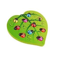 Деревянная рыболовная игрушка в форме животного, подходящая по цвету игрушка для раннего обучения, детская развивающая игрушка