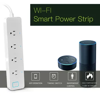 

Smart Wifi Power Strip Surge Protector Multiple Power Sockets Remote Control Smart Home Alexa Voice Smart Socket
