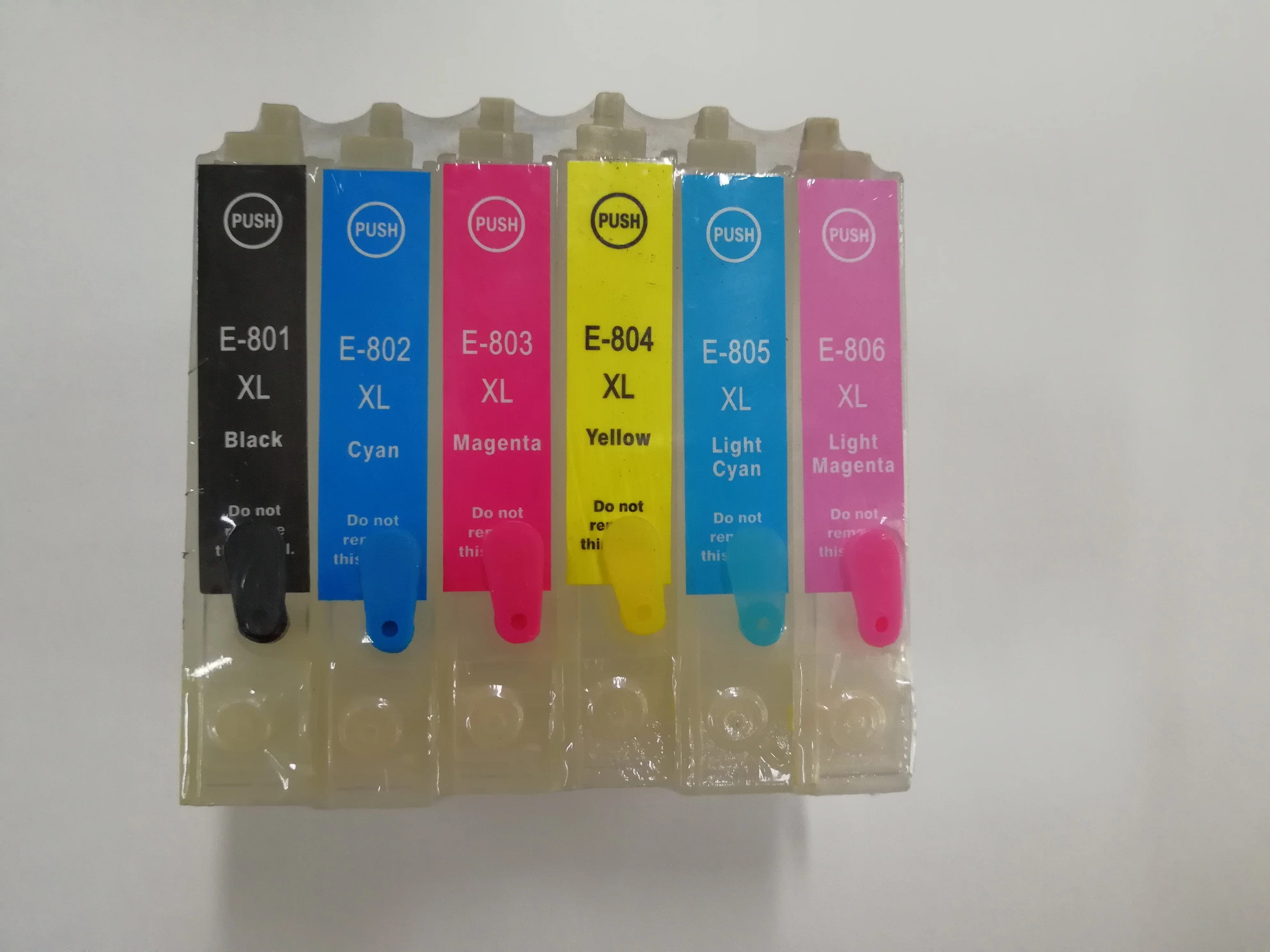 6pcs/set E0801 - E0806 Refillable Ink Cartridge For Epson Stylus Photo P50 T59 R265 270 285 290 360 RX560 585 610 650 685 PX650 |