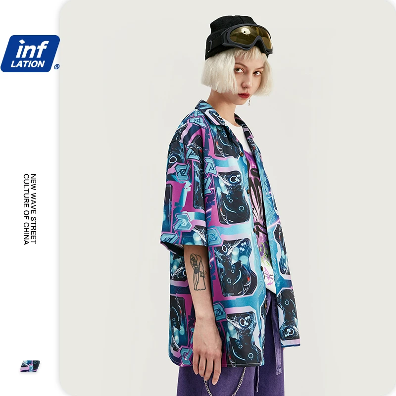 INFLATION Digital Printing Men Shirt Camisa Masculina Pубашка Mужская Shirt Men 2020 Summer Short Sleeve Casual Shirts 2039S20 INFLATION Digital Printing Men Shirt Camisa Masculina Pубашка Mужская Shirt Men 2020 Summer Short Sleeve Casual Shirts 2039S20