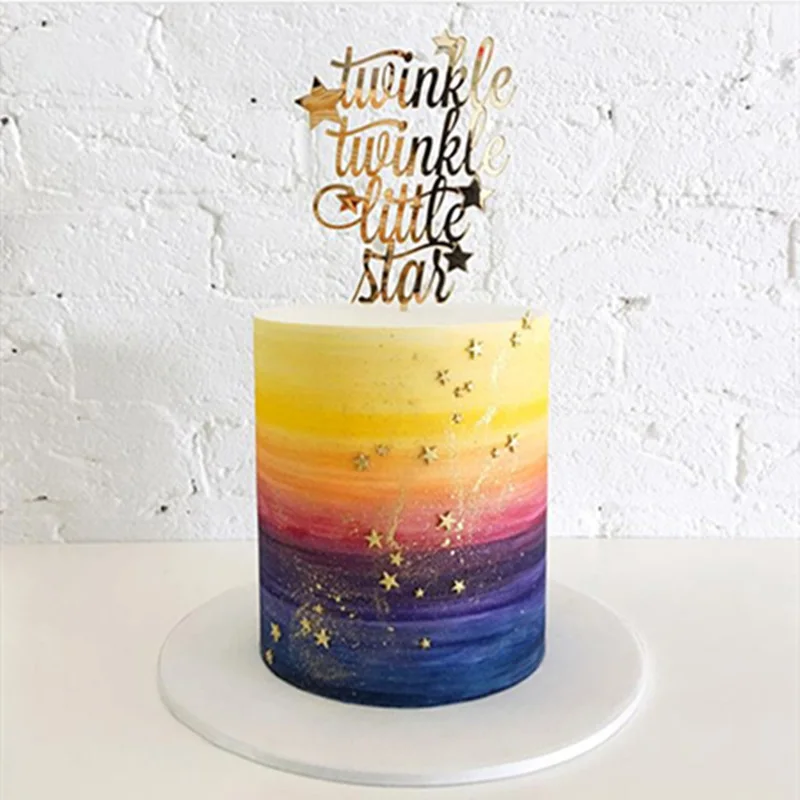 

2020 Merry Christmas Acrylic Cake Topper Gold Twinkle Twinkle Litter Star Tree Cake Topper For Christmas Party Cake Decorations