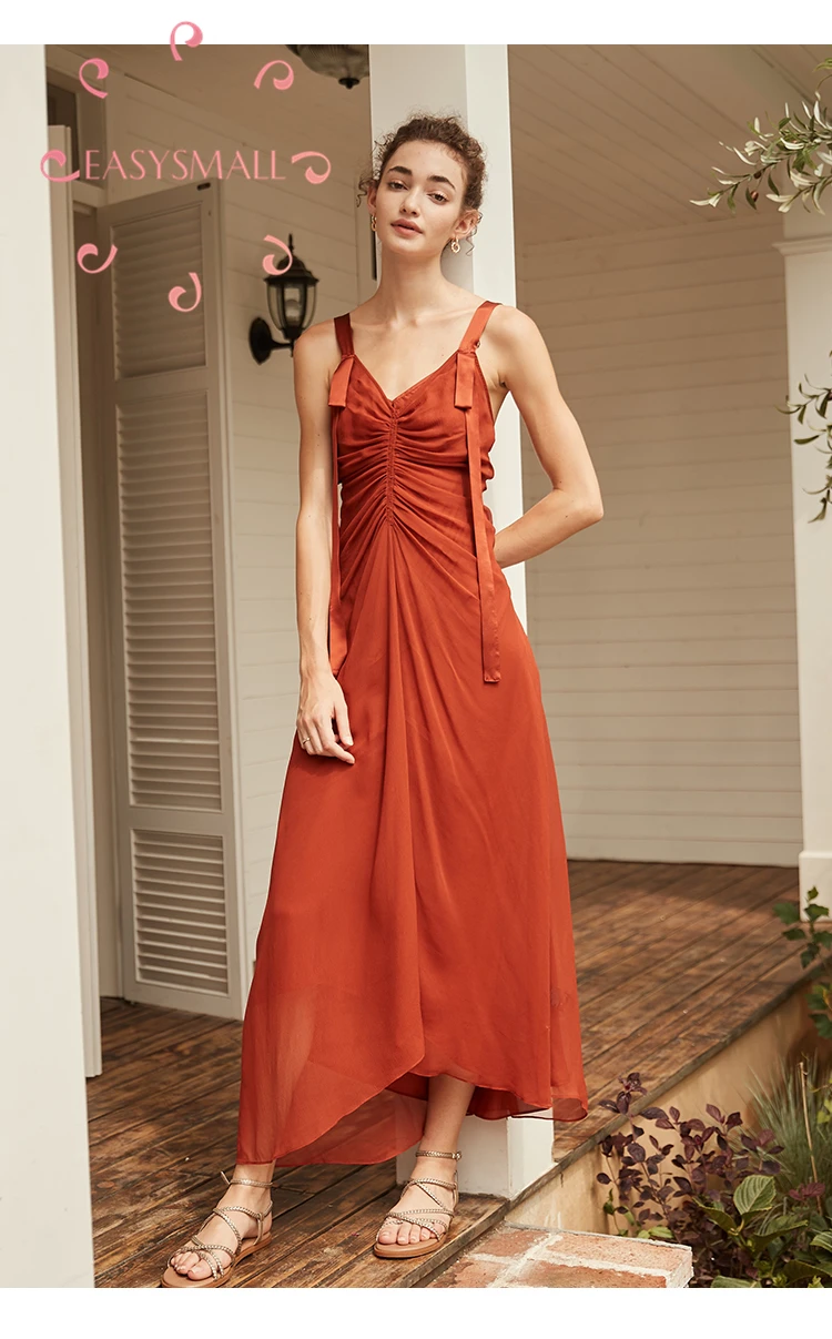 EASYSMALL, женское красное платье, модное, праздничное, высокого класса, Vestidos, вечерние, эксклюзивная уличная одежда, высокая талия, длинные платья
