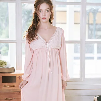 

Roseheart Women Homewear Pink Sexy Sleepwear Night Dress Lace Backless Nightwear Luxury Nightgown Female Gown Sleepwear