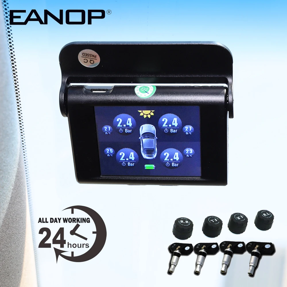 EANOP S368 Солнечная TPMS 2 4 ''TFT lcd Система контроля давления в автомобильных шинах