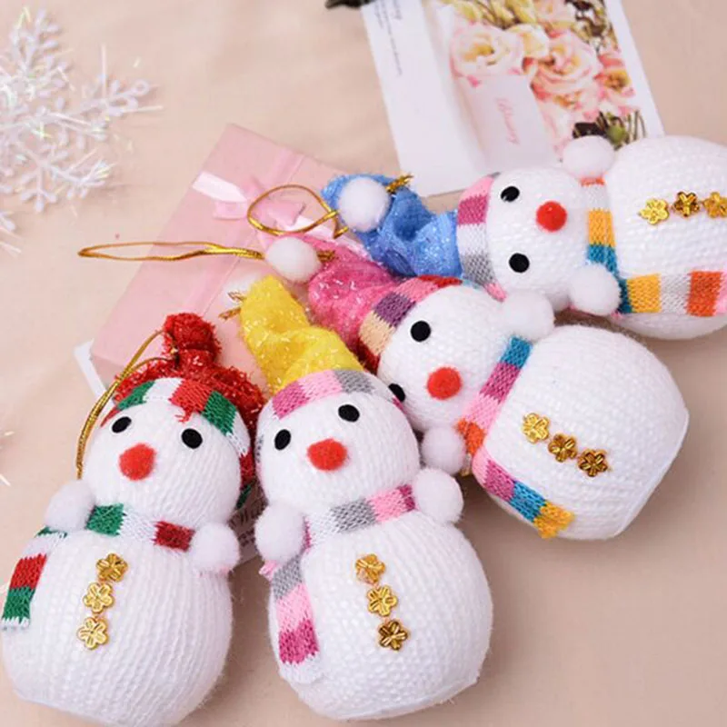 

12x7cm Random Christmas Doll Decorations Hanging Snowman Festive Party Supplies Christmas Tree Dress Pendant Drop Ornaments