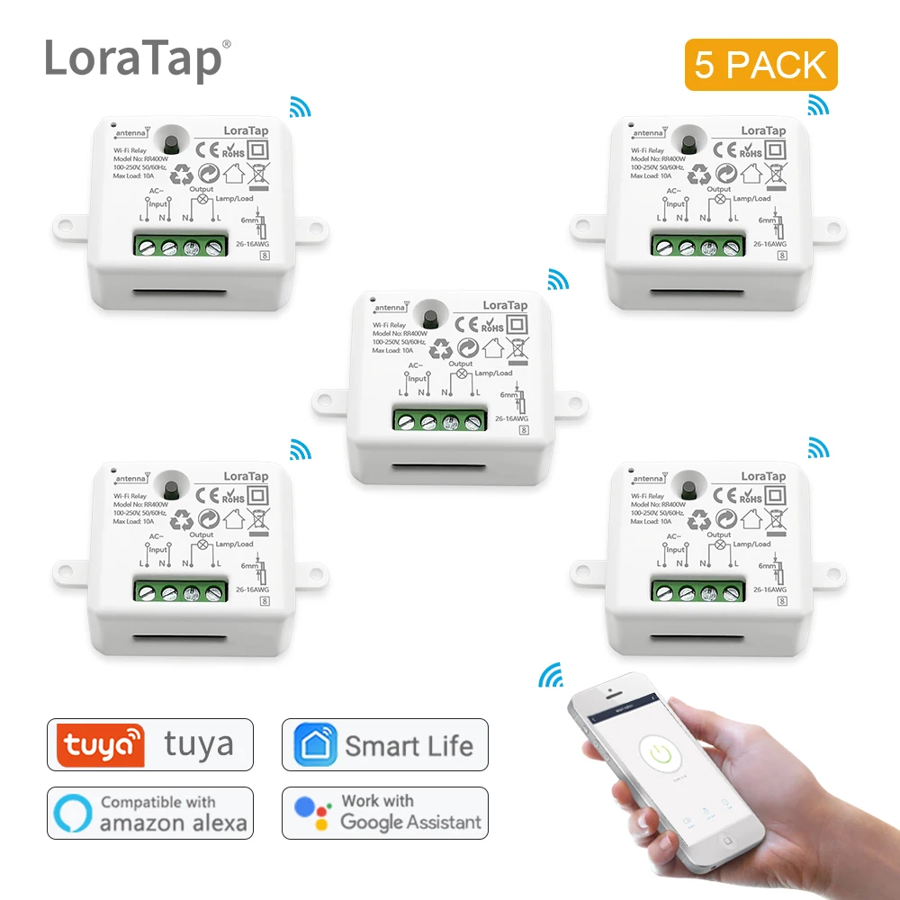 LoraTap Mini DIY Module Wifi Light Switch Wireless APP Remote Control Switch 220V Smart Home Electrical Switches illuminated light switch Wall Switches