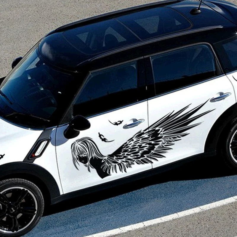 1 пара боковые наклейки для кузова автомобиля виниловые наклейки с изображением ангела графический дизайн Стильные наклейки