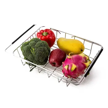 

Kitchen Storage Rack, Leachate Organizer, Hollow-out Stand Metal Removal Foldable Holder