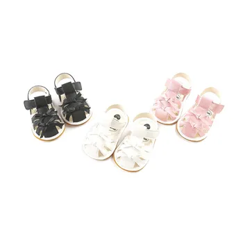 

Toddler Boys Girls Crib Shoes PU Newborn Bow Soft Sole Anti-slip Baby Hollow Sneakers Sandals Toddler Shoes Baby Shoes