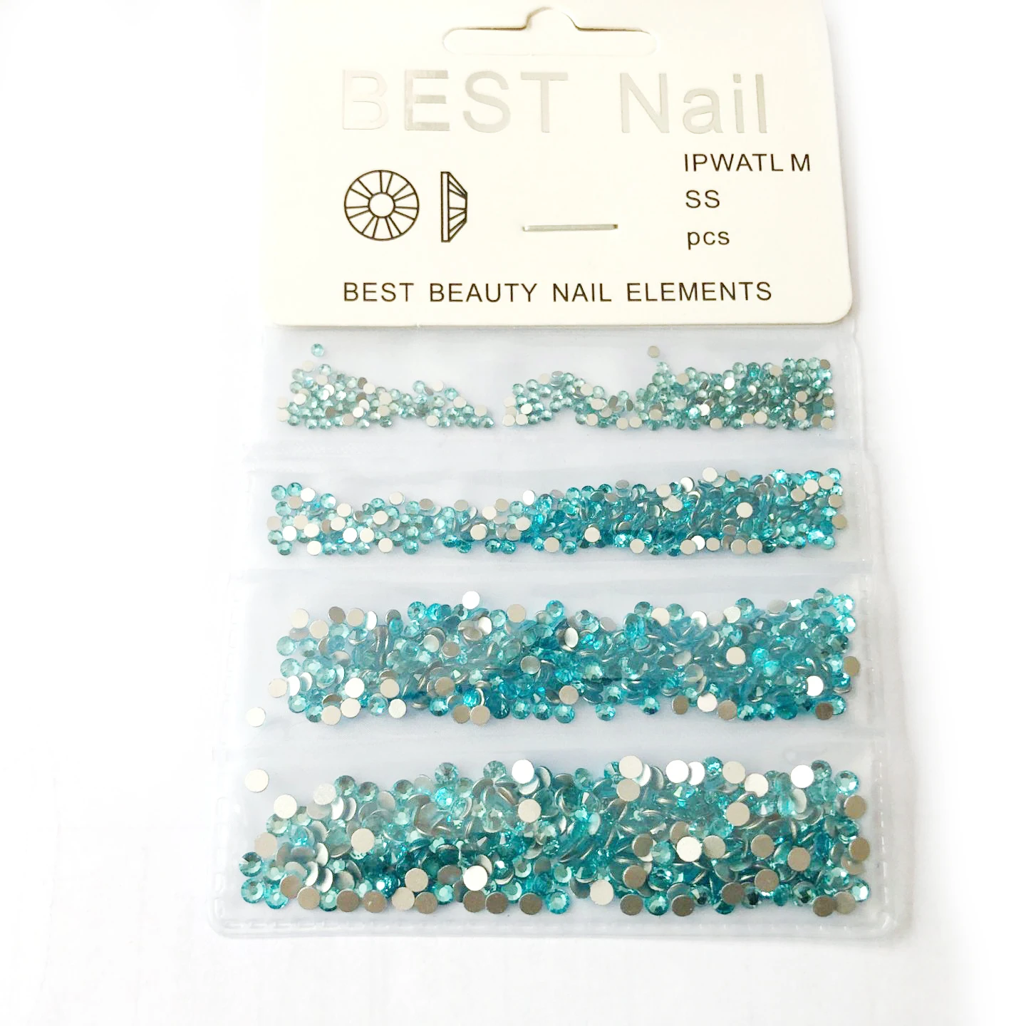 aquamarine 1 упаковка стеклянные стразы для ногтей разных размеров SS4 SS6 SS8 SS10 украшения для ногтей камни блестящие драгоценные камни аксессуары для маникюра - Цвет: aquamarine