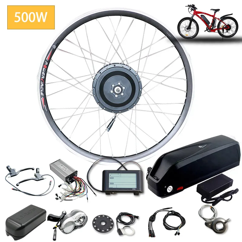 Discount eBIKE Conversion Kit 20-26 inch 700C Electric Bicycle Conversion Kit 36v 500w/48v 500w Front Hub Motor Wheel samsung e bike kit 0