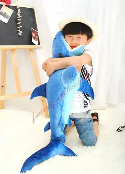 

95*22cm(Include Tail) BLUE SHARK Stuffed Animals Plush Soft Toys Doll Gift Cute Plush Toys for Children