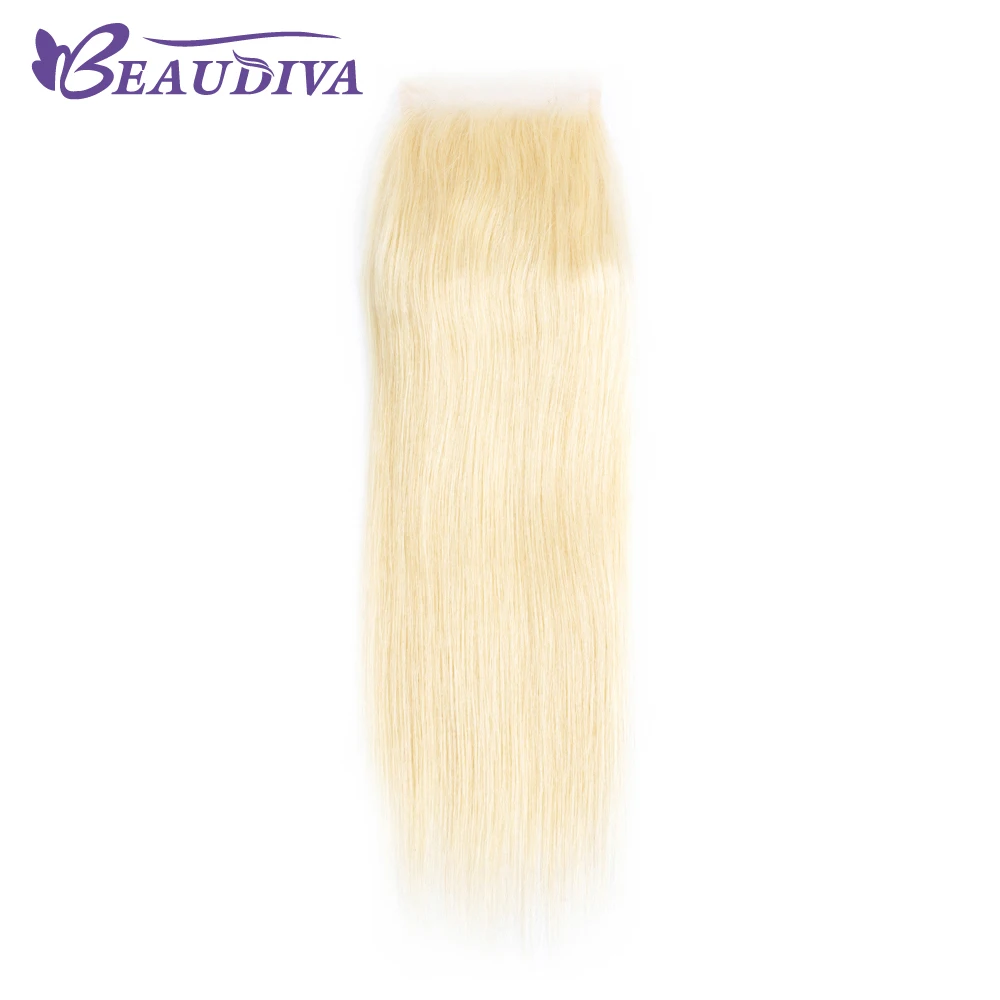 Прямые волосы Beaudiva, 613 пряди с закрытием, перуанские волосы, волнистые пряди с закрытием, человеческие волосы, блонд, пряди с закрытием
