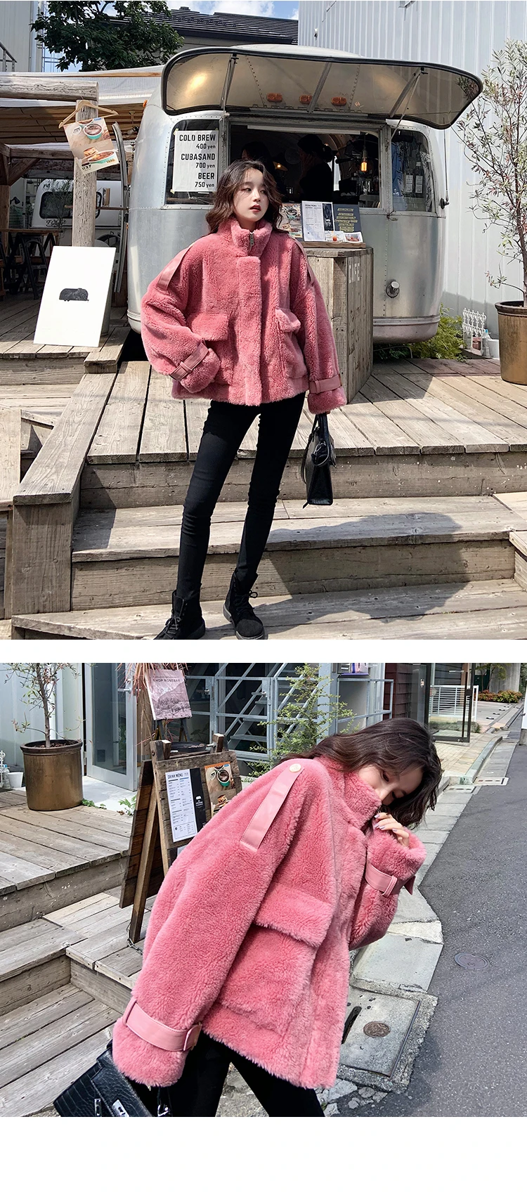 Новые европейские Подиумные модели Dongdaemun овечья шерсть зимнее пальто женский короткий параграф толстый мех ягненка
