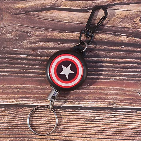 Мультяшный выдвижной брелок для ключей, прекрасный ID ремешок, имя, бирка, держатель для карт, антипотеря, катушки, стальной провод, держатель для ключей