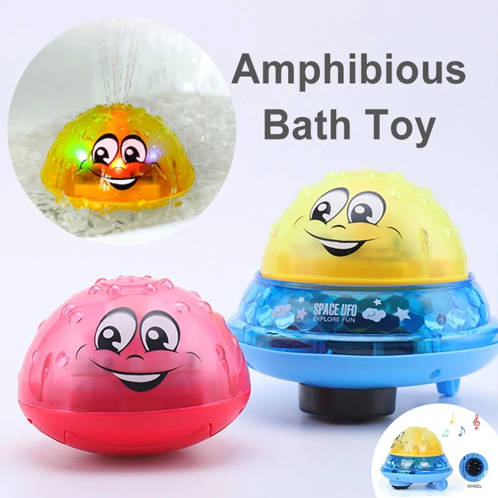 Bath Toys Spray Water Light Rotate with Shower Pool Kids Toys Children Toddler Swimming Party Bathroom LED Toys