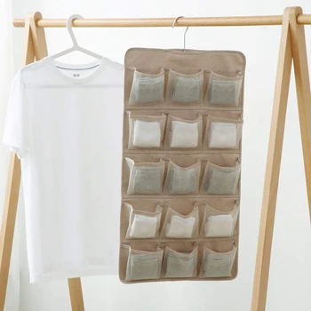 

Dual-Sided Hanging Closet Organizer with 20 Pocket for Underwear Stocking Toiletries Accessories Bra Dresser Panty Socks Drawers