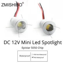 ZMISHIBO точечный светодиодный мини-светильник серебристого цвета, 12 В, потолочный светильник 15 мм, потолочный светильник с вырезами, встраиваемый светильник IP65 для дисплея шкафа ювелирных изделий