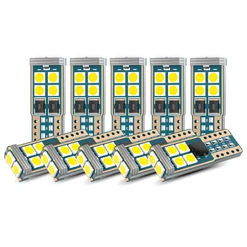 

10 PCS T10 LED Car W5W LED Bulbs Canbus 10-SMD 168 194 6000K 12V White Car Interior Dome Clearance Light Non-polar Signal Lamp