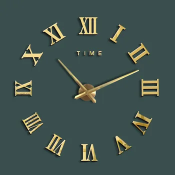 

Creative Simple Wall Clock Silent Round Metal Living Room DIY Clock Nordic Design Acrylic Zegar Scienny Home Decoration BE50WC