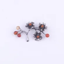 EBay аксессуары Мода инкрустация природным камнем цветок Винтажная брошь корсаж Женская одежда Аксессуары