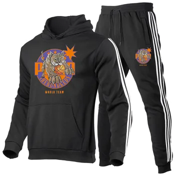

Autumn Men's Sport Suits Drawstring Hoodie Running Sets Male Casual Hooded Tracksuits Clothes Man Joggers Fitness Training Set