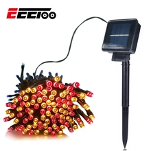 Уличный светодиодный светильник на солнечной батарее, Рождественский светильник s 20 м, 200 светодиодный светильник для свадебной вечеринки, садовая гирлянда, водонепроницаемый Солнечный Сказочный светильник s